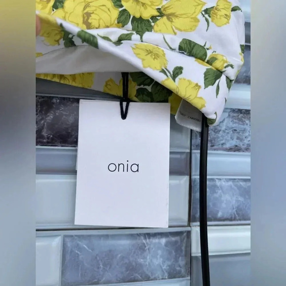 Onia Liberty Yellow Rose Print Zoe Bikini Top Size XS - Picture 3 of 7
